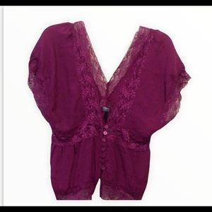 🔴Eggplant Lace Top